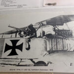 Historical photograph of a German reconnaissance aircraft with gunner from 1915